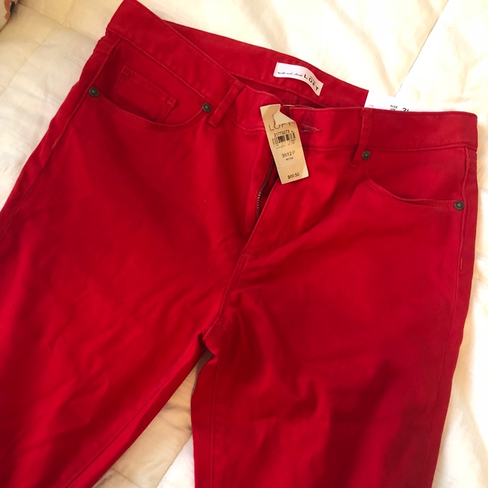 Red Ann Taylor Loft Legging Pant